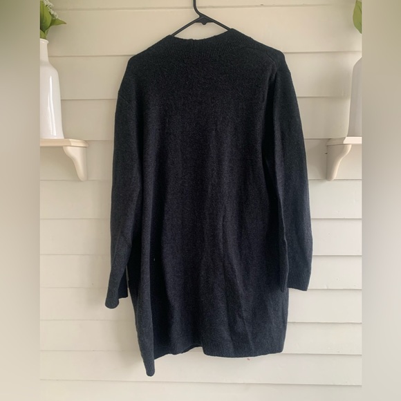 cj banks gray open long cardigan sweater NWT  with flaw Size 2X - Picture 7 of 9